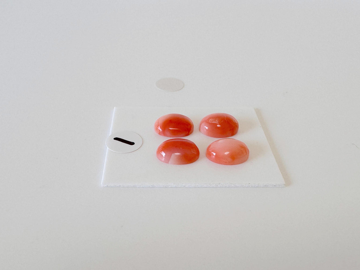 Deep Sea Coral Cabochons: Natural Orange/Pink Oval Gemstones, 9x7mm (4 pcs), Value Priced for Reason