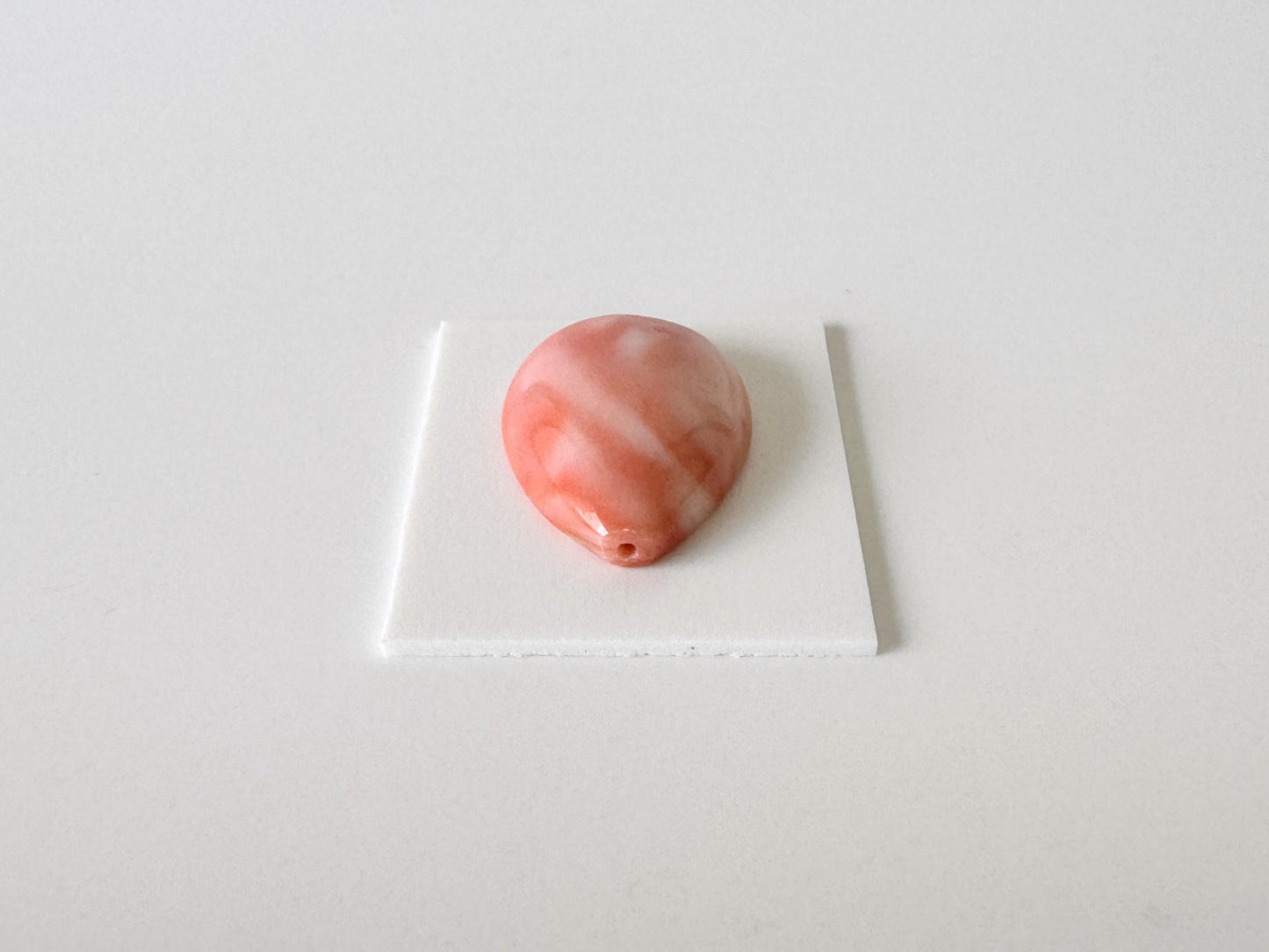 Deep Sea Coral Teardrop Cabochon: Natural Pink, Drilled Hole | Loose Gemstone, Jewelry Making, 21.3x14.7mm