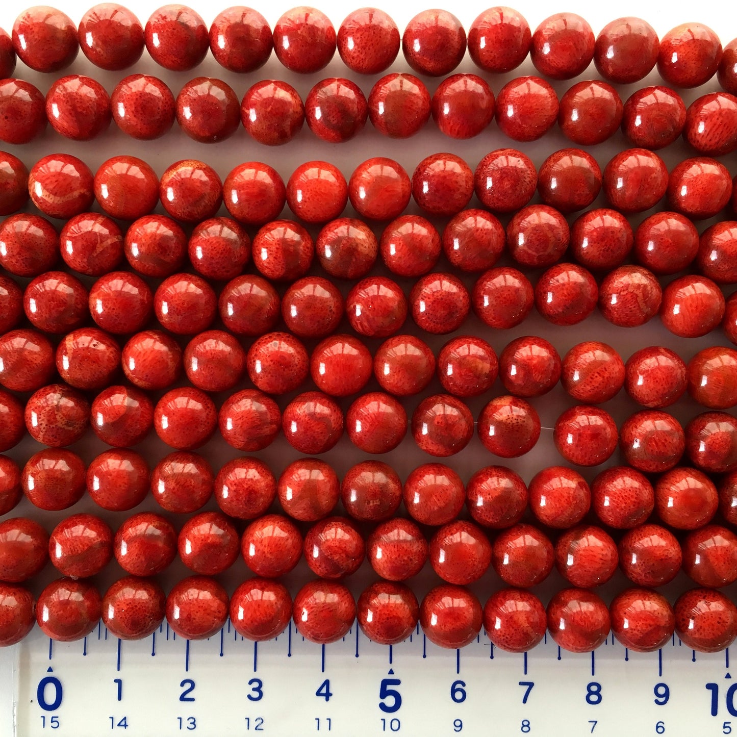 Natural sponge coral 9-9.5mm strands, Red-deep red color, 15.7inches, 40cm, Natural apple coral strands, Wholesale, Price per strand
