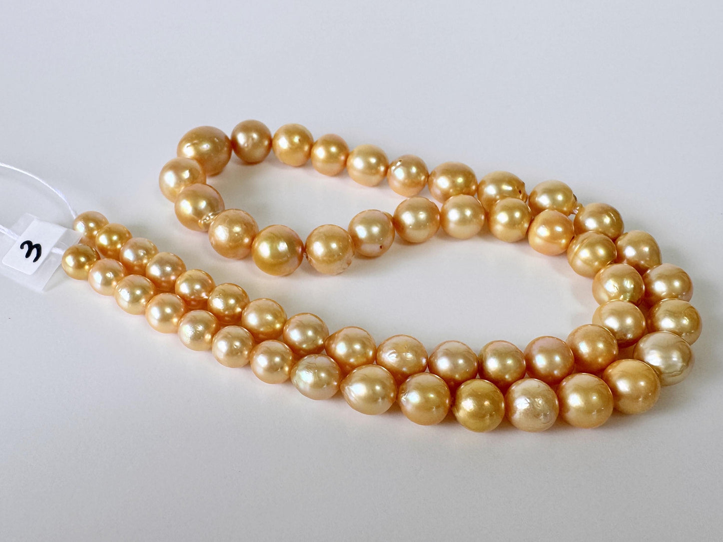 Japanese Akoya Golden Pearl Beads: Approx. 6-9mm Semi-Baroque, Color Treated | Full Strand 42cm, Saltwater Cultured Pearls