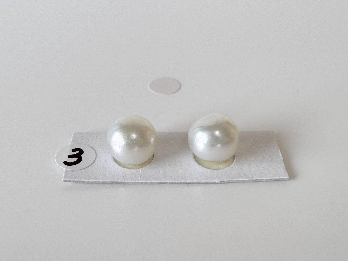 9.5mm Japanese Akoya Pearl Pair: Natural Light Blue Color, Half-Drilled