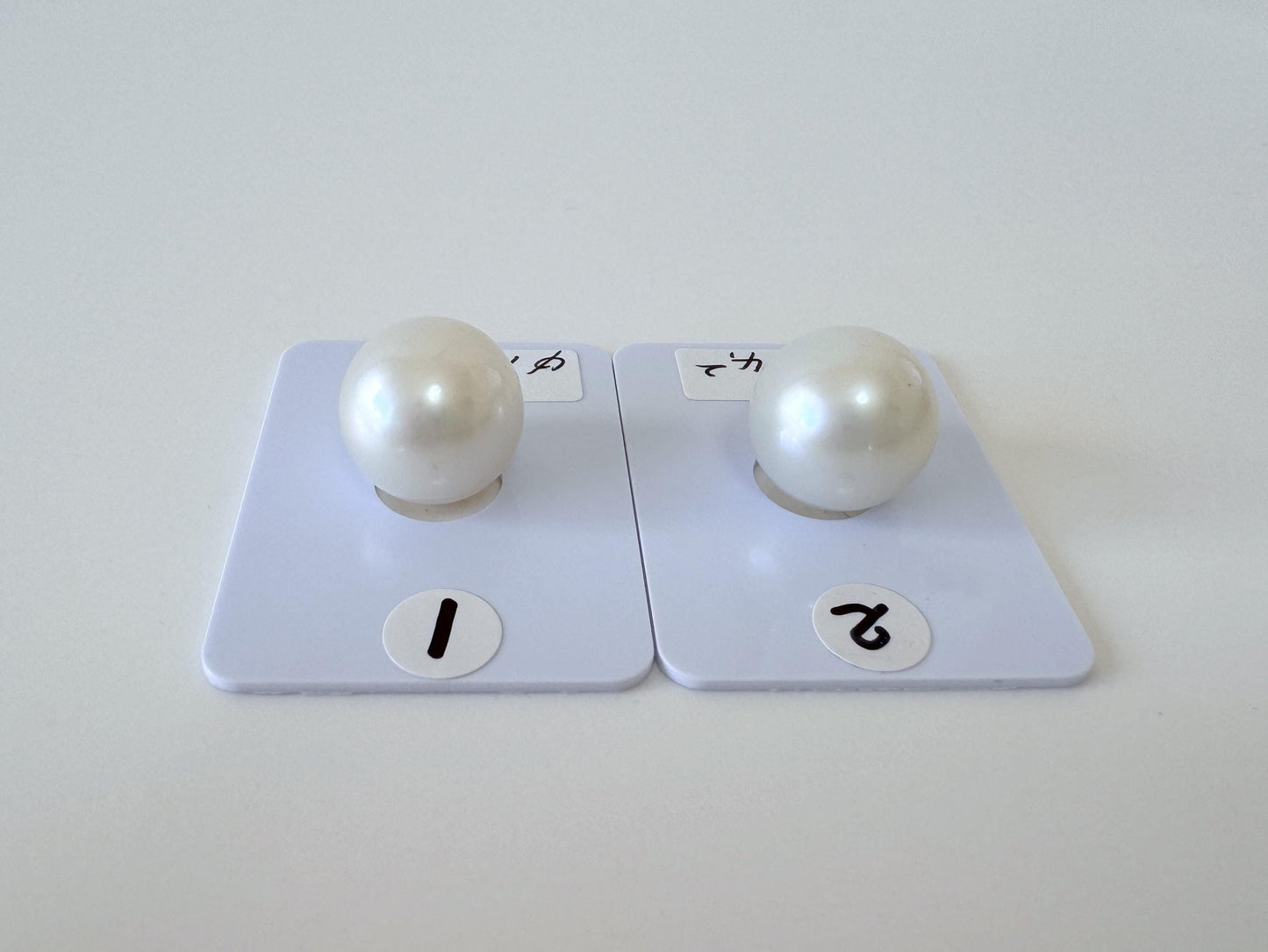 South Sea Pearl Cultured 14mm - Natural White Half Drilled Near Round Loose Gemstone