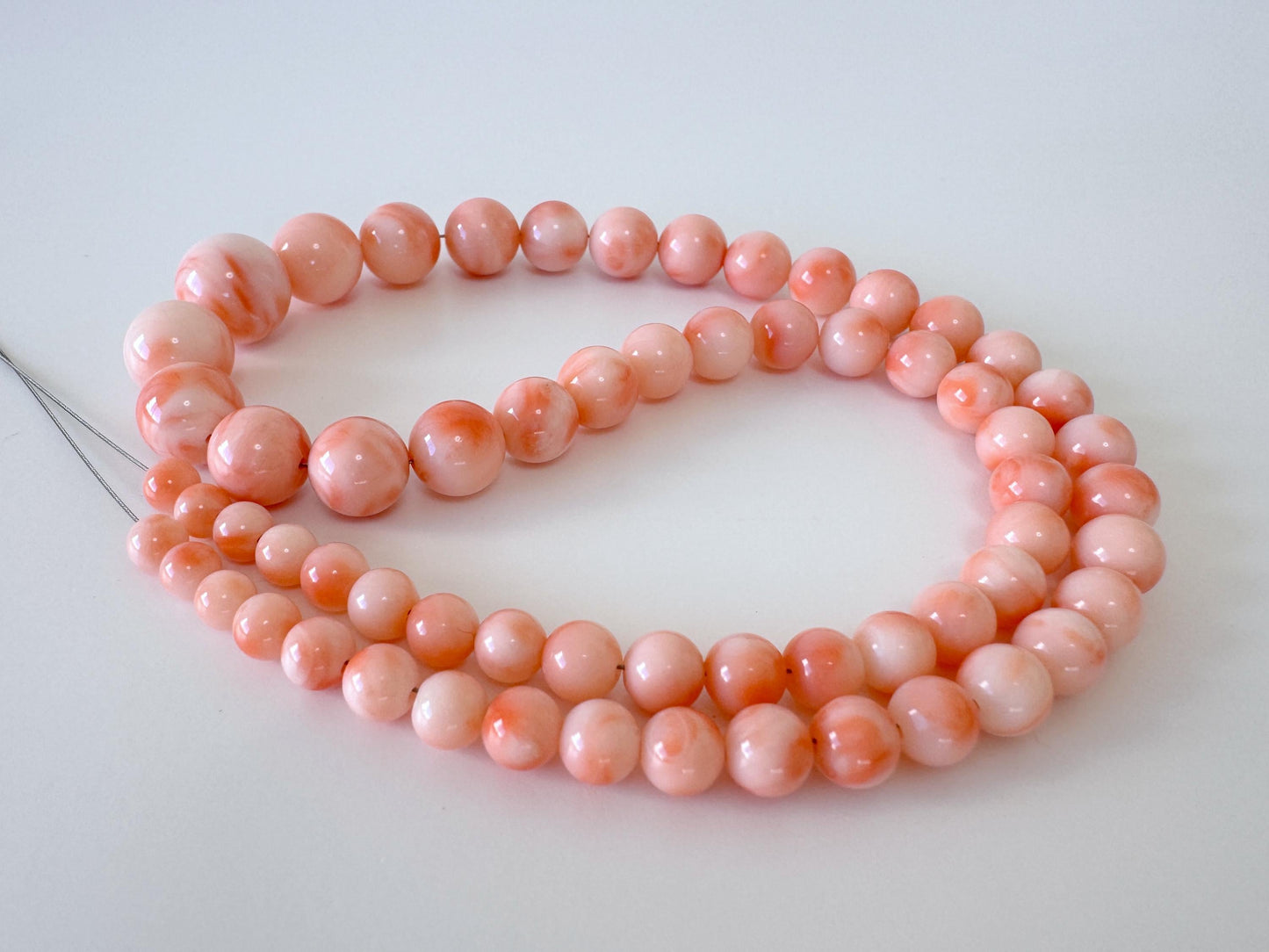 Natural Coral Strand Beads – Genuine Deep Sea Coral Round Beads 4.6-11.3mm, 40cm