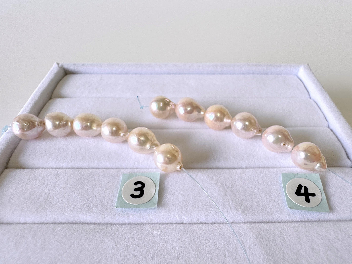 Japanese Akoya Pearl Beads: Baroque Cultured Saltwater Pearls, 7-7.5mm Mini Strand of 6 Pieces (White Pink Overtone, Craft Supplies)