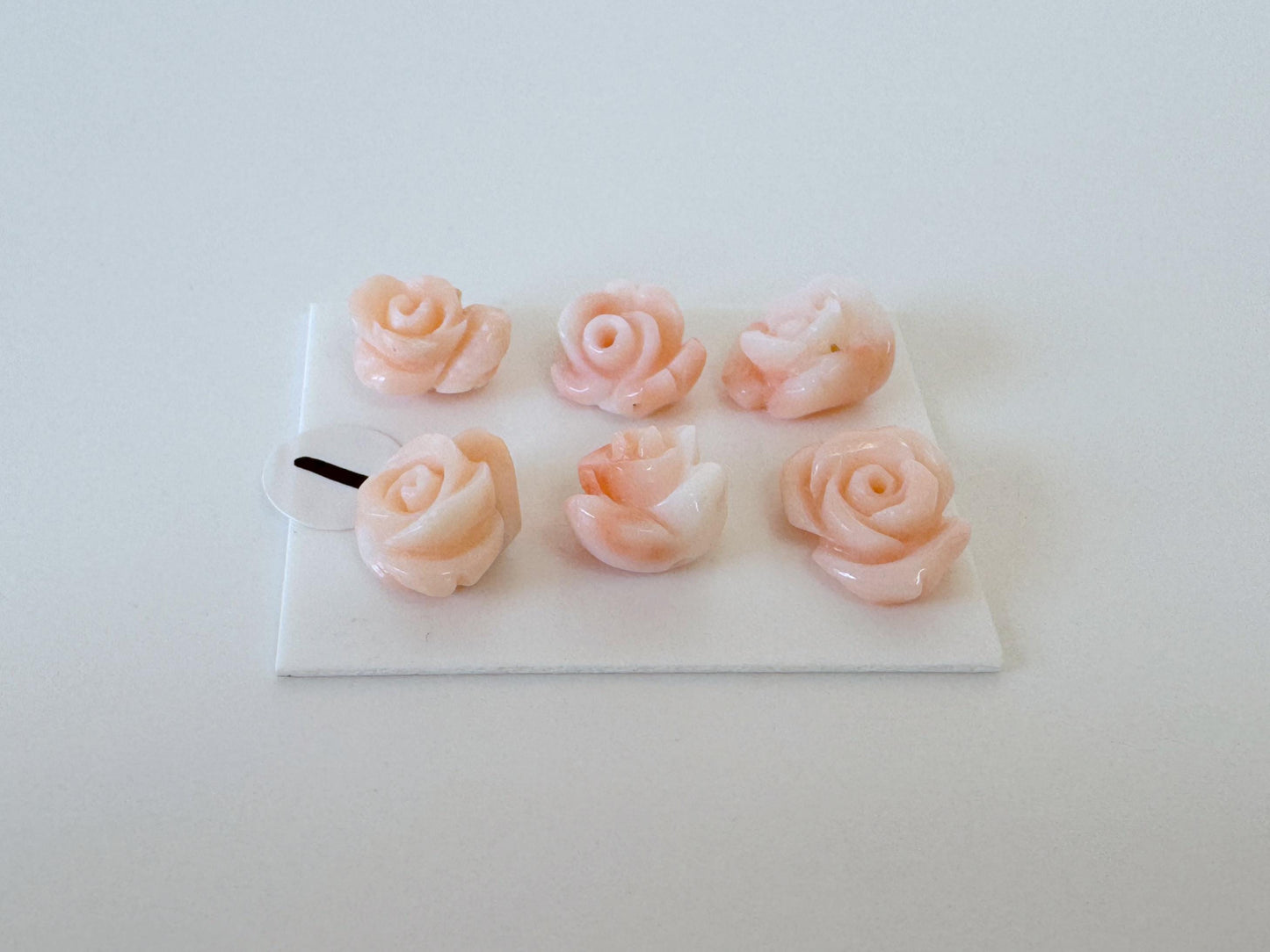 Pink Coral Rose Carvings Set: Deep Sea Jewelry Making (6pcs, 7.5-10mm), Value priced for reason