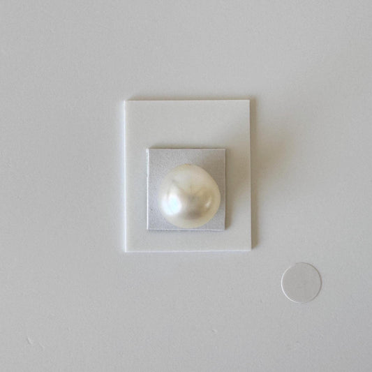 South sea pearl 11.8x10.6mm, Natural White Color, Half-Drilled Slightly pear shaped loose, unused vintage, Salt water pearl