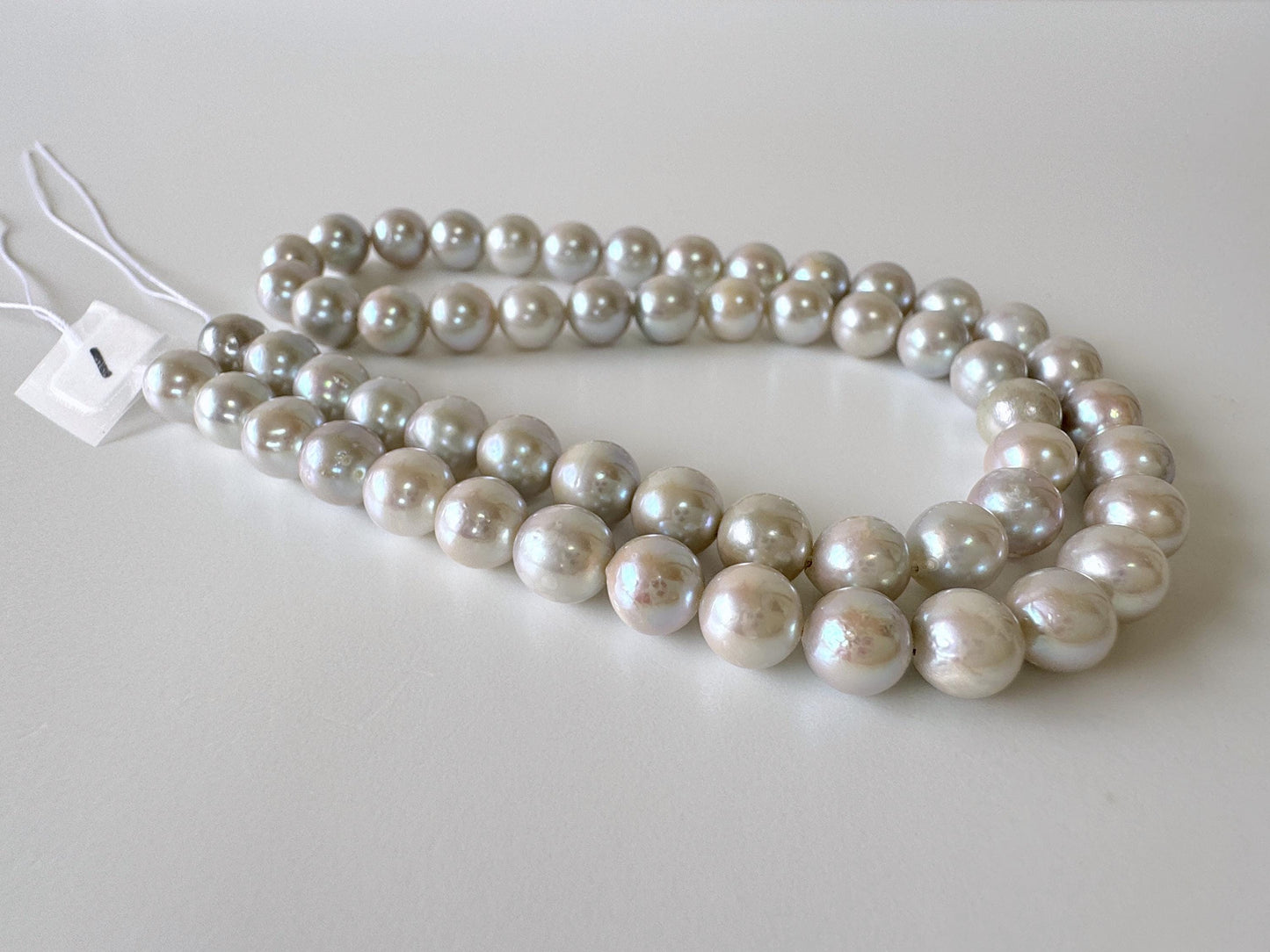 7-7.5mm Japanese Akoya Pearl Beads, Blue/Silver color pearl (Cobalt treated), Genuine Akoya Pearl, Full Strand, 40cm , 15.7", Salt water pearl