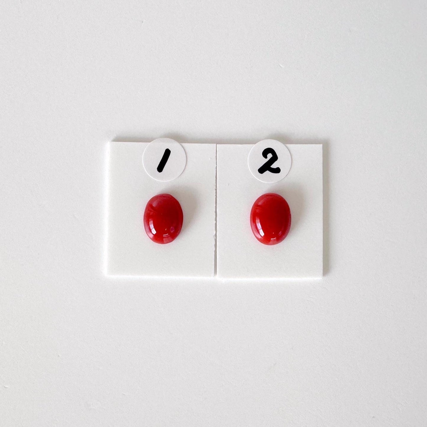 Japanese Red Coral Cabochon Oval Gemstone, Oxblood Hue (9.1x7.2mm, 9.4x7.5mm, Natural Loose Stone, Jewelry Supplies)