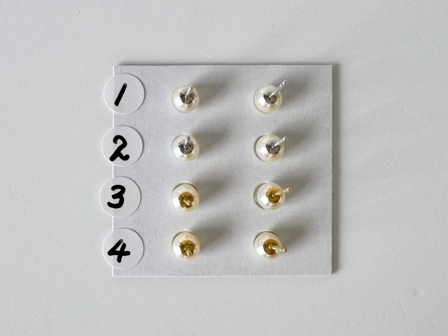 Akoya Pearl Stud Earrings: White/Off-White 5-5.5mm Pearls - Japanese Cultured, Silver 925, Saltwater Origin