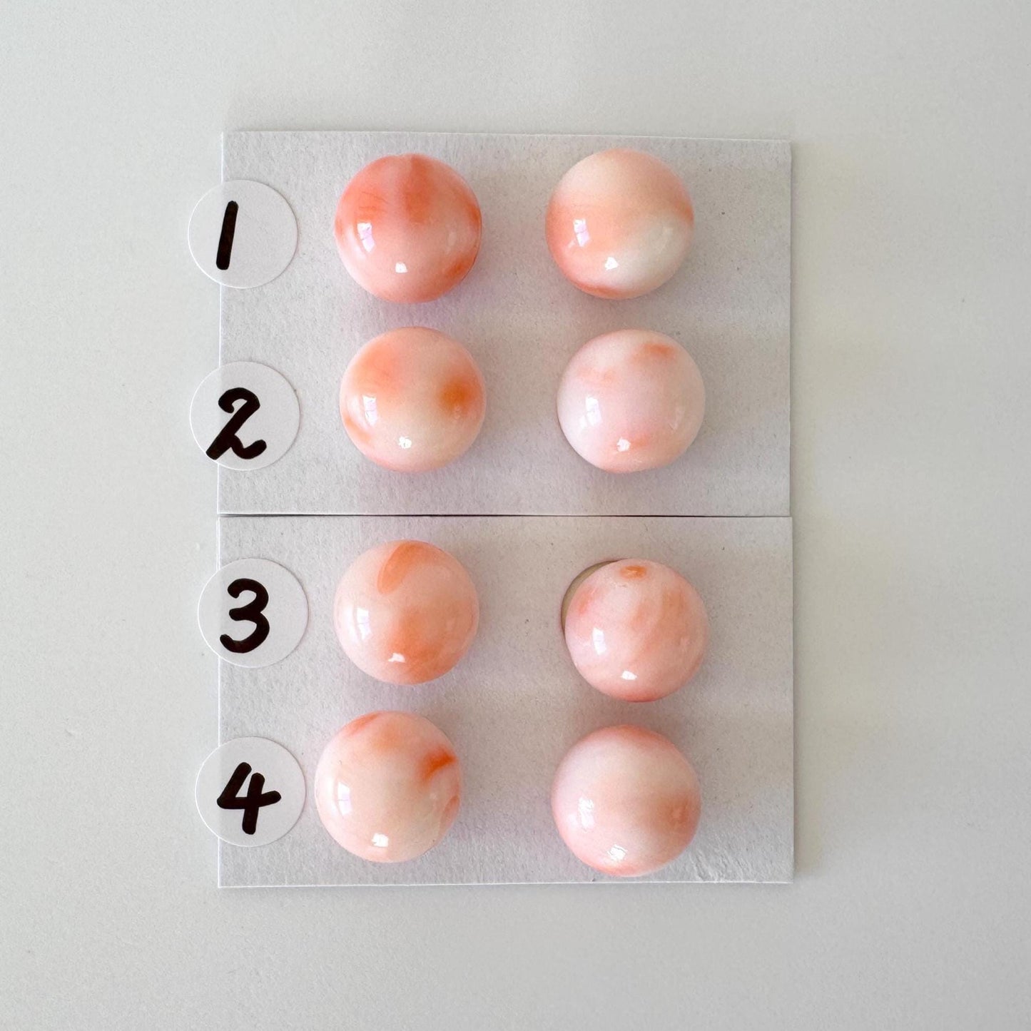 Natural Deep Sea Coral Beads: 10mm Round Full Hole Pair