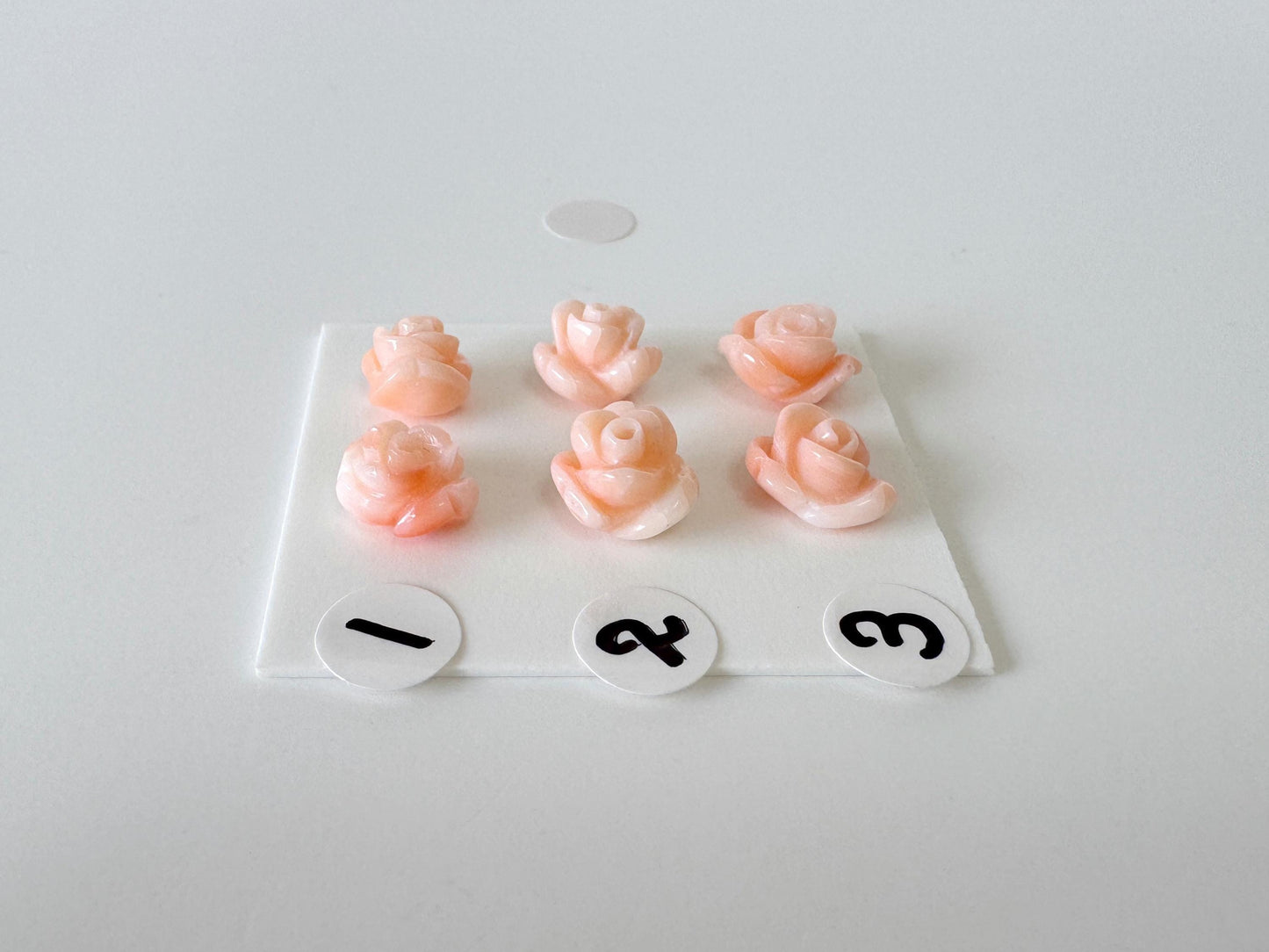 Deep Sea Coral Rose Carvings 9-10mm: Pink Coral Jewelry Making Pair