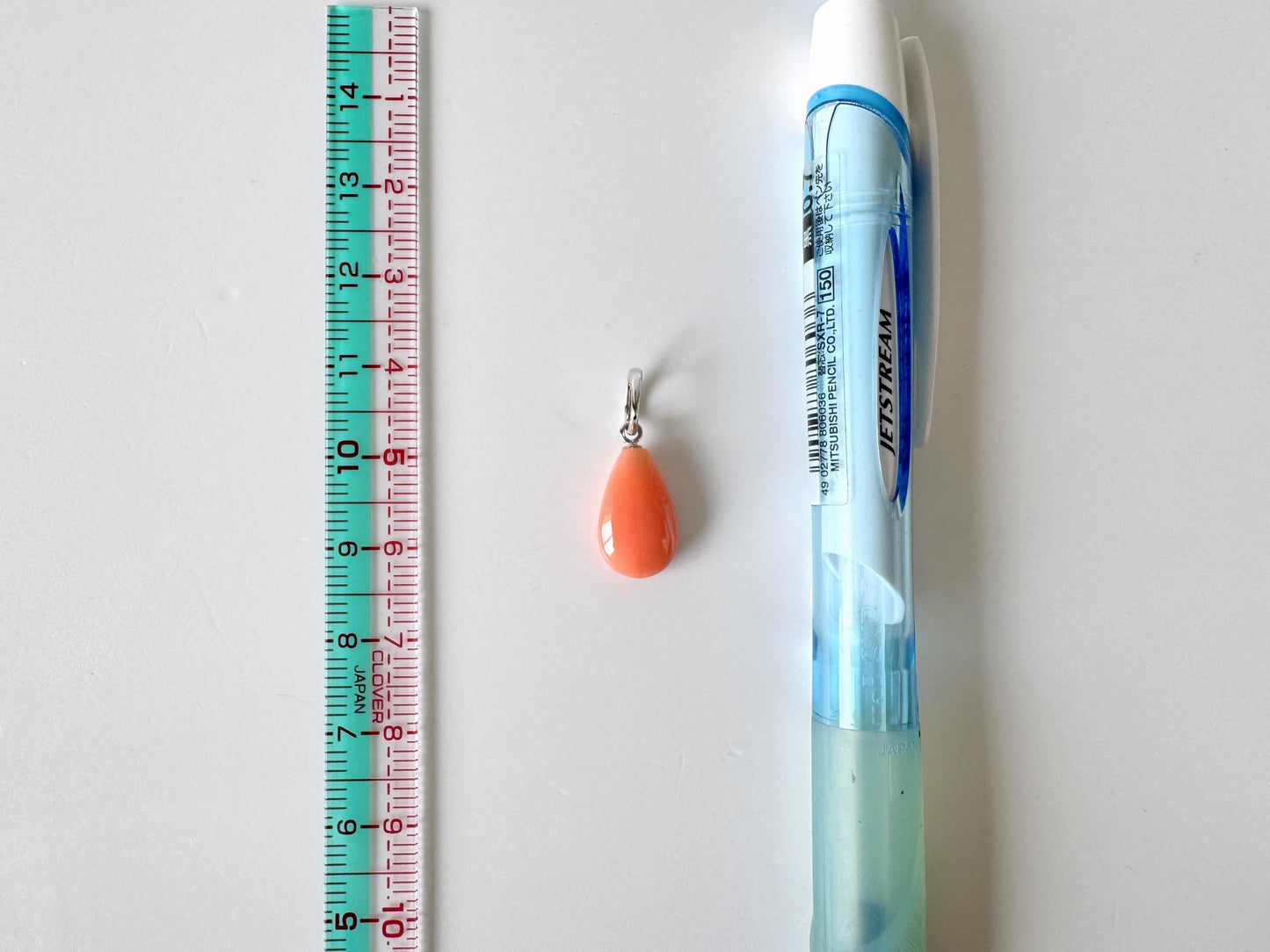 Coral Pendant Pear Shaped Natural Deep Sea Coral: Pink-Orange Tones, Silver Bail (14x8.8mm, Jewelry)
