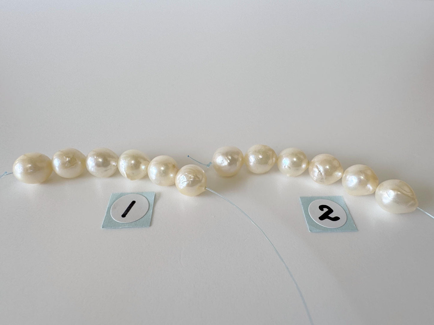 Japanese Cream White/Off-white Akoya Pearl Beads, 7-7.5mm, Mini Strand, Short Strand, 6 Pieces, Genuine Akoya Pearl, Cultured in Sea Water
