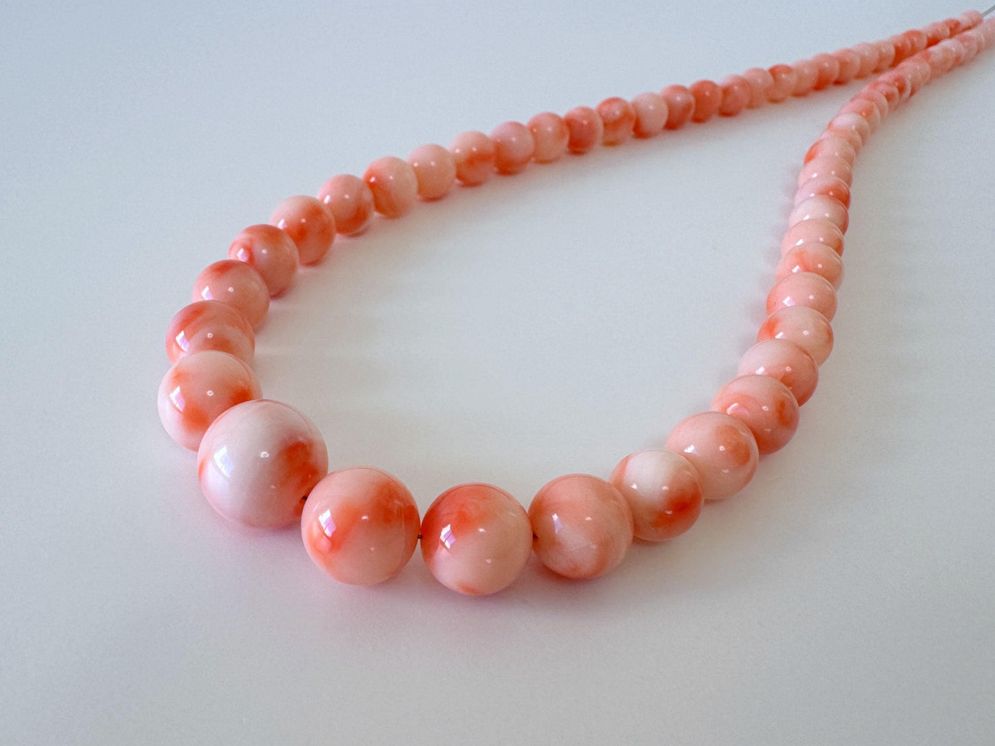 Natural Coral Strand Beads – Genuine Deep Sea Coral Round Beads 4.6-11.3mm, 40cm