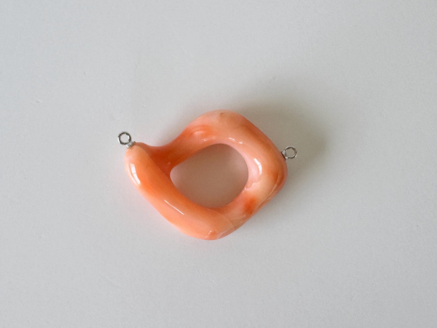 Deep Sea Coral Branch with Up-Eye Pin: Natural Pink Orange  - Unique Shape, Genuine Coral, For Jewelry Making