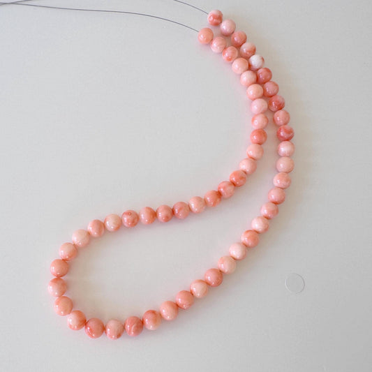 Natural Coral Beads | Genuine Deep Sea Coral 7.5-7.9mm Round Strand for Handmade Jewelry Making, 15.9in