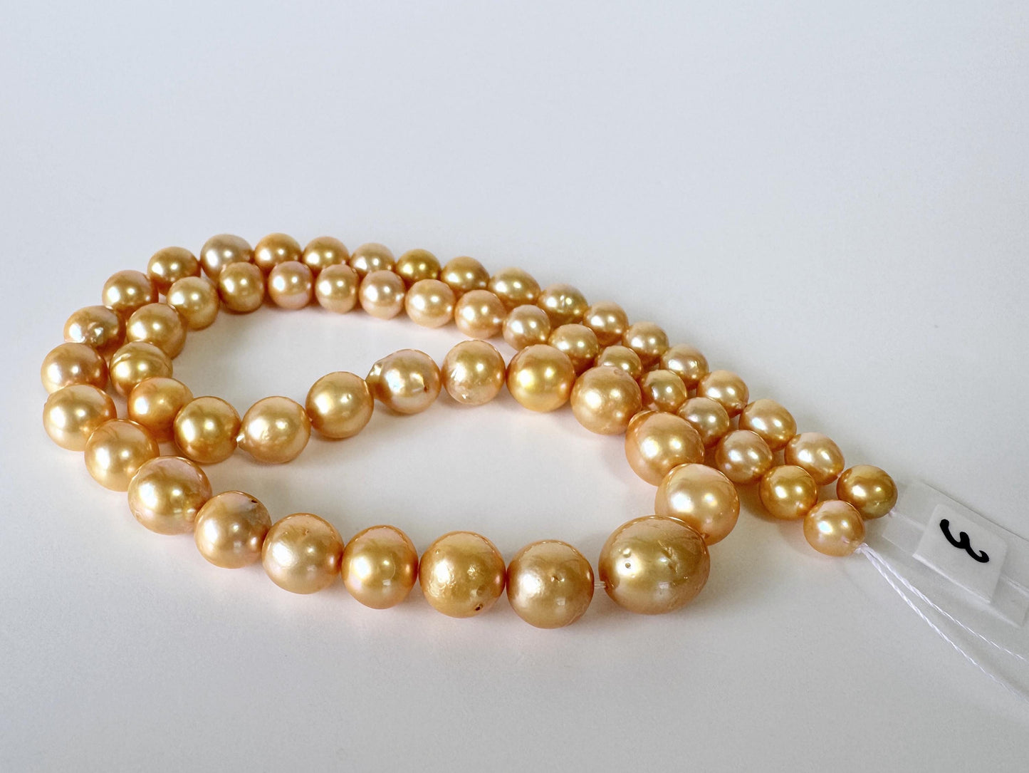 Japanese Akoya Golden Pearl Beads: Approx. 6-9mm Semi-Baroque, Color Treated | Full Strand 42cm, Saltwater Cultured Pearls