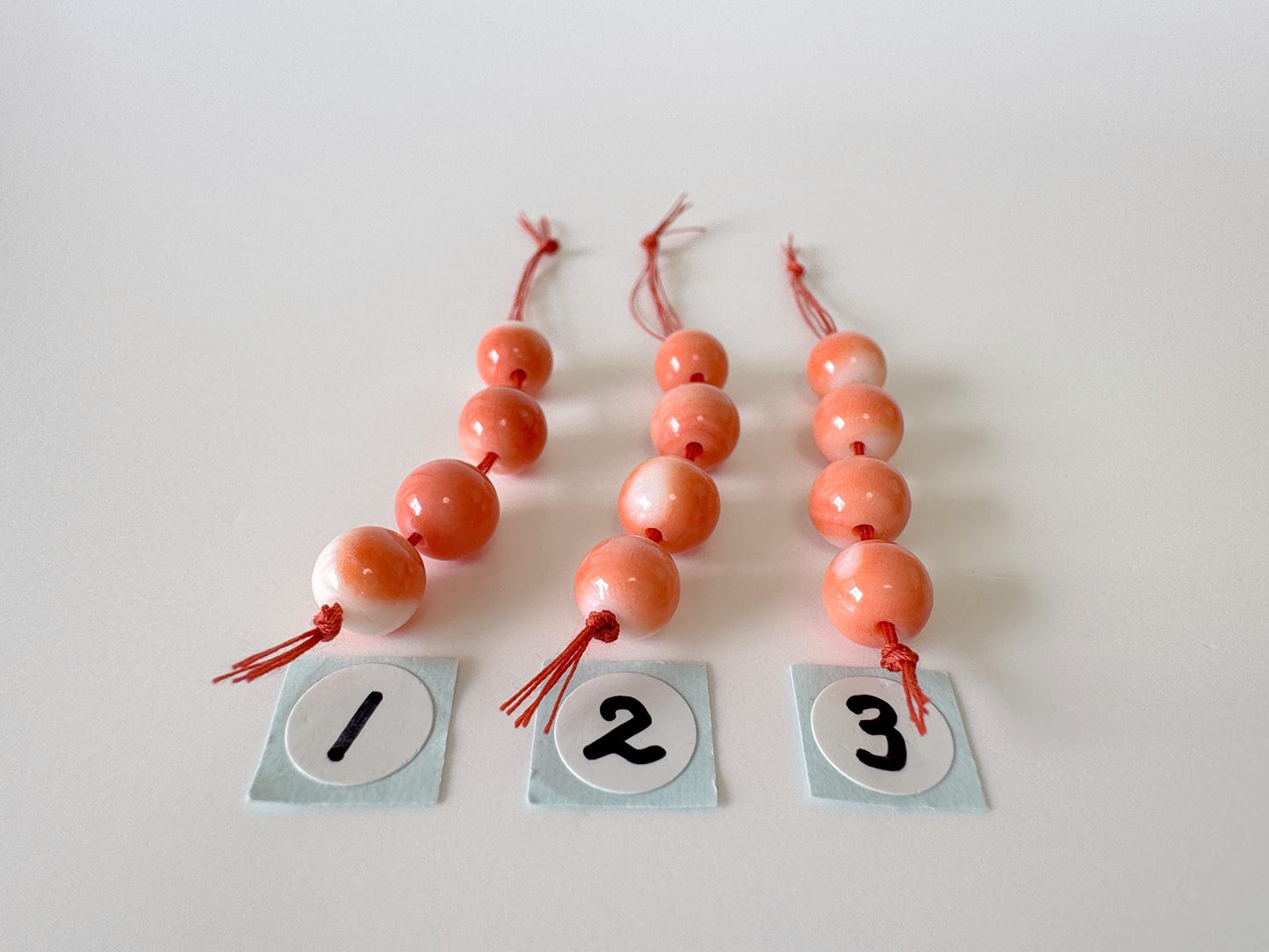6.3-6.9mm Full-hole Natural Momo Coral Semi-Round Loose, Orange coral, set of 4 pieces, natural color, price per set, For jewelry making