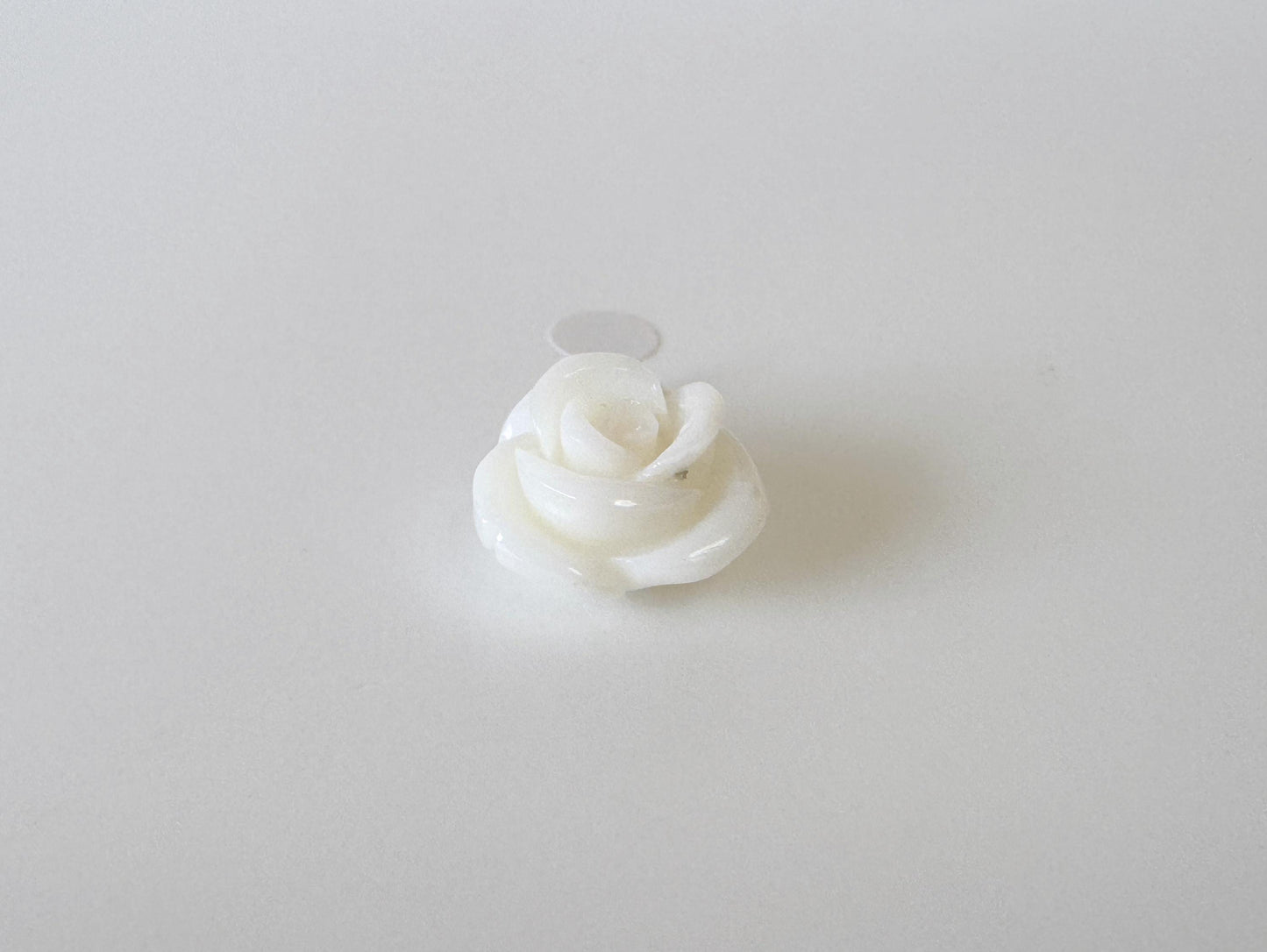 Natural White Coral Rose Pendant, 15x15mm Rose, Natural White Color Coral, Silver (rhodium plated) Bail, Genuine Precious Coral Pendant