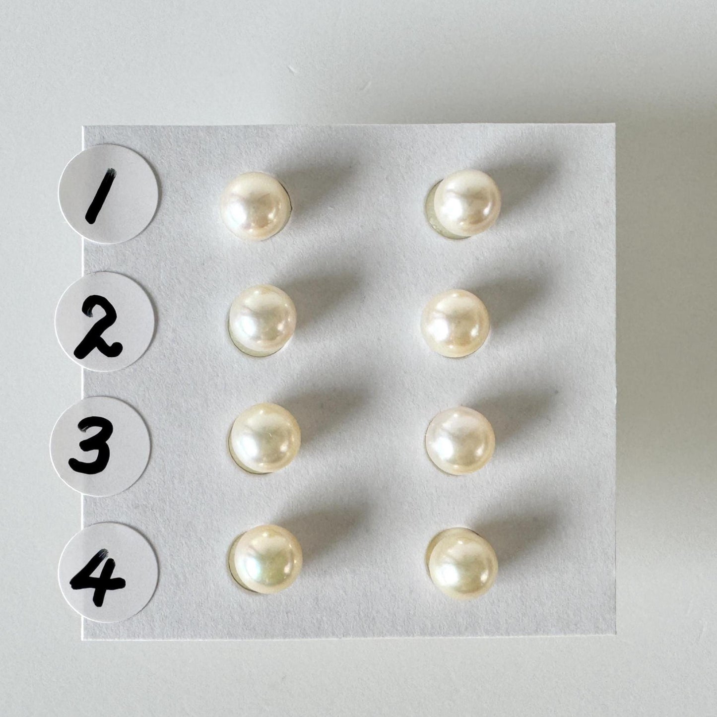 Akoya Pearl Stud Earrings: White/Off-White 5-5.5mm Pearls - Japanese Cultured, Silver 925, Saltwater Origin