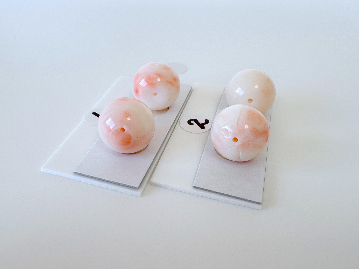 Deep Sea Coral Beads - Natural Round Coral Bead Pair 12mm for Jewelry Craft, Full Hole