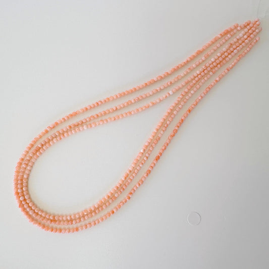 Natural Deep Sea Coral 2.7-2.9mm round beads strand, Natural color pink/orange coral round beads strand, Price per strand