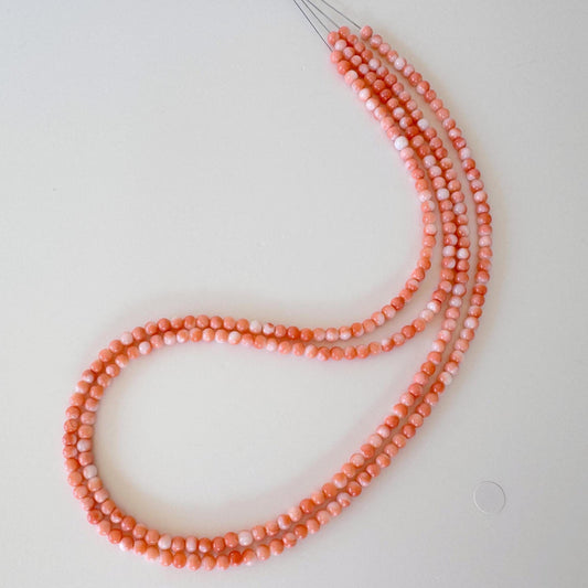 Natural Deep Sea Coral Strand Beads: Orange Pink Round, Genuine 3.7-3.9mm, 44.5cm | Jewelry Supplies, Craft Making