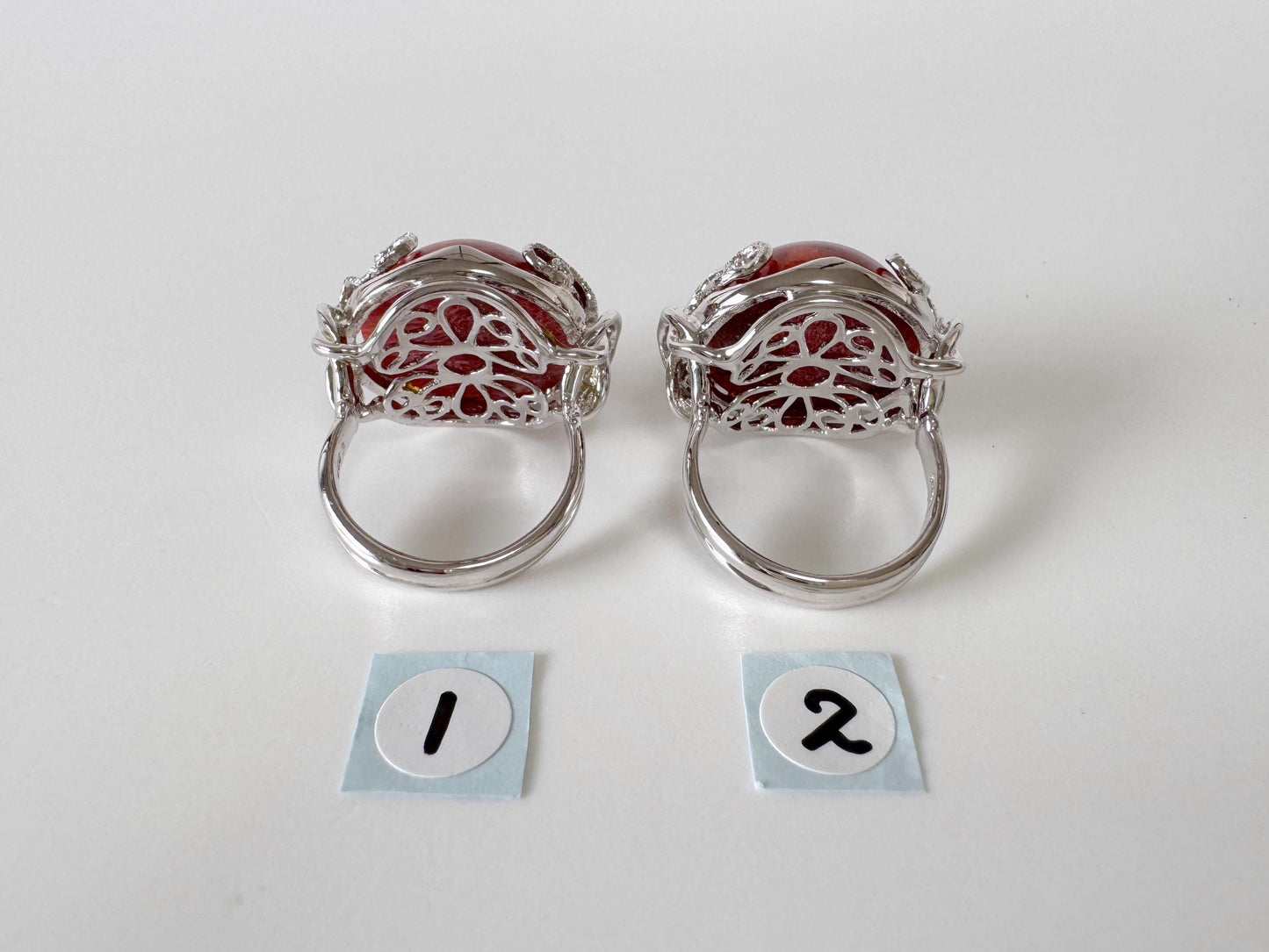 Sponge Coral Ring Half Circle Design: Ocean Inspired Natural Patterned Jewelry (Sterling Silver, Size Jp 11, US 6, UK L, IT 51)