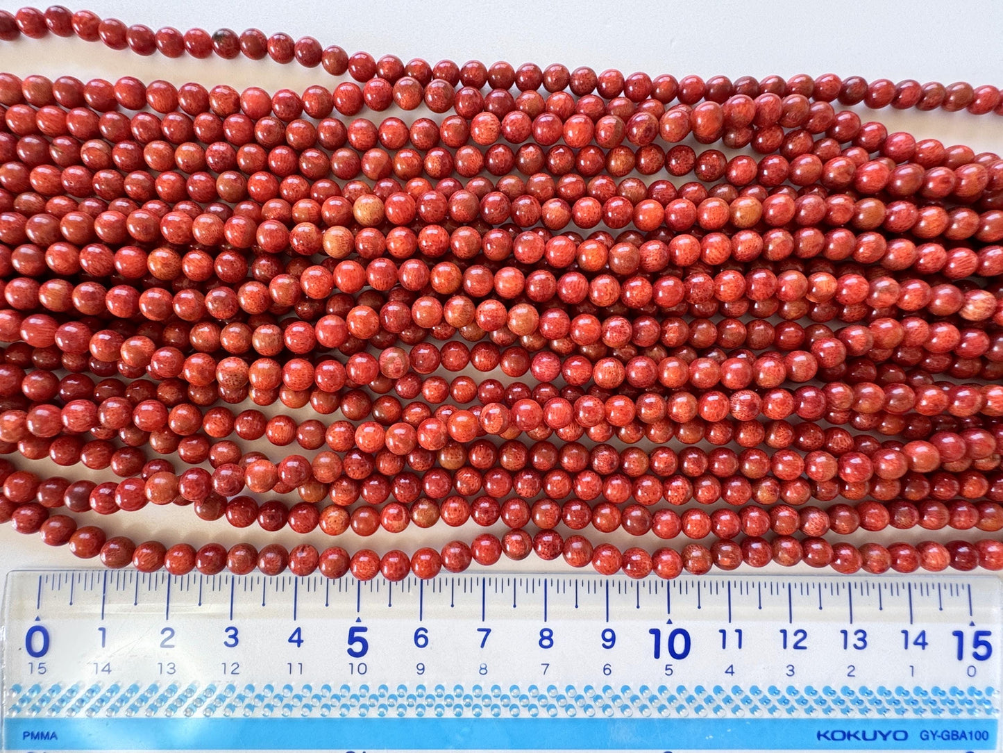 Sponge Coral Strand: 4.5-5mm Apple Coral Beads, 15.7", Red-deep red color