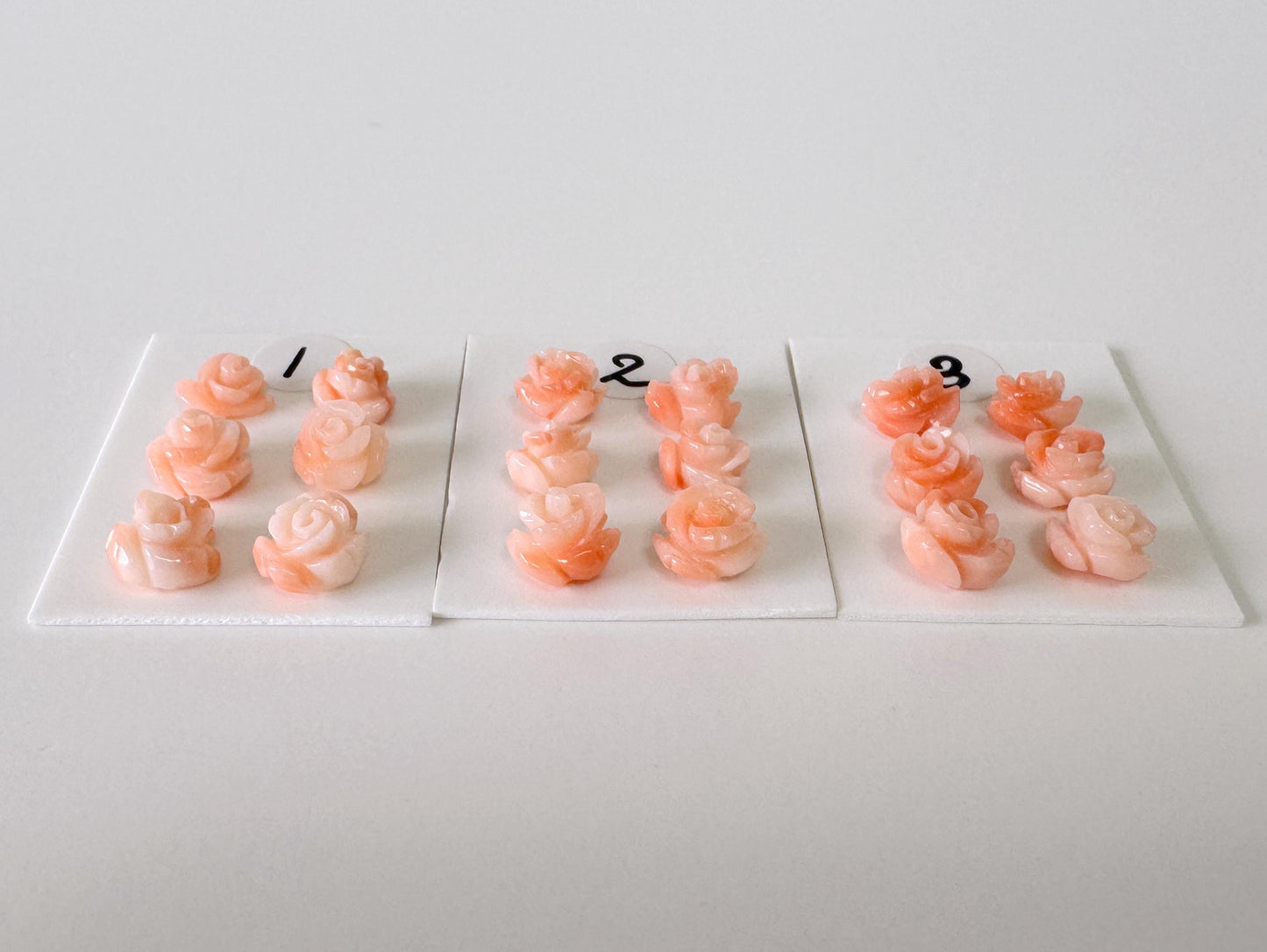 Deep Sea Coral Rose Carvings Natural Pink, Handcrafted Jewelry Beads (6pcs, 6-7mm, Genuine Coral)