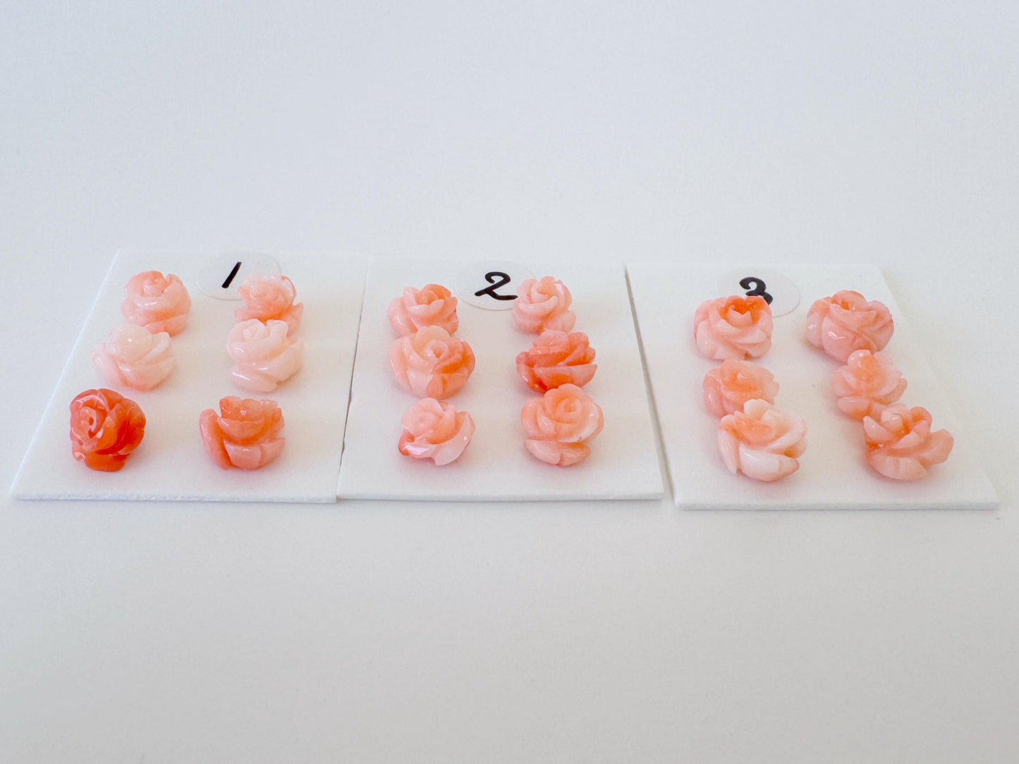 Deep Sea Coral Rose Carvings Natural Pink, Handcrafted Jewelry Beads (6pcs, 6-7mm, Genuine Coral)