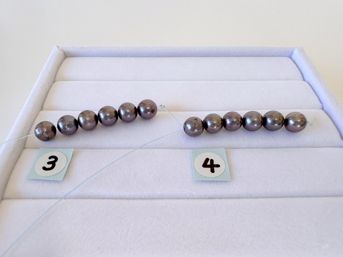 6 Pieces Short Strand of Japanese Peacock Black Akoya Pearl Beads, 5.7-5.9mm, Genuine Akoya Pearl, Cultured in Sea Water