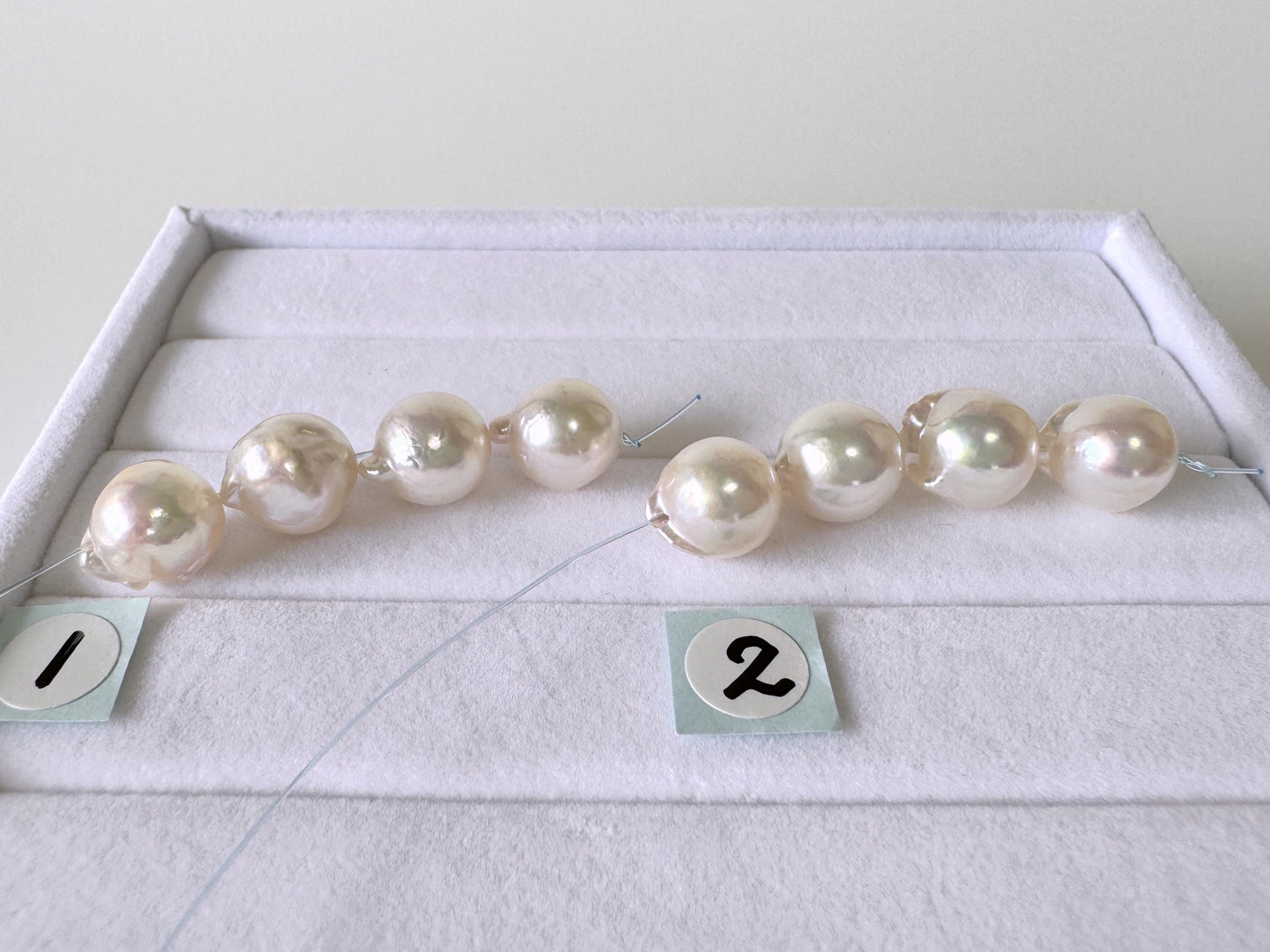 Akoya Pearl Beads - Japanese Cultured Baroque Pearls, 8.5-9mm Mini Strand of 4 Pieces - Saltwater Origin, Jewelry Making Supplies