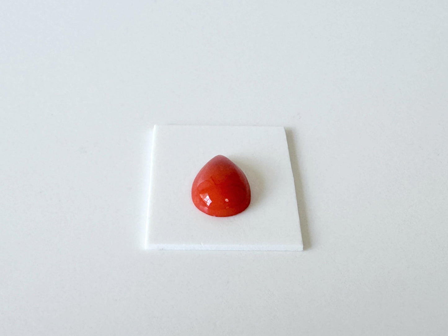 Japanese Red Coral Cabochon | Pear Shape Gemstone | Natural Loose Aka Coral, 11.8X8.3Mm, Drilled Back