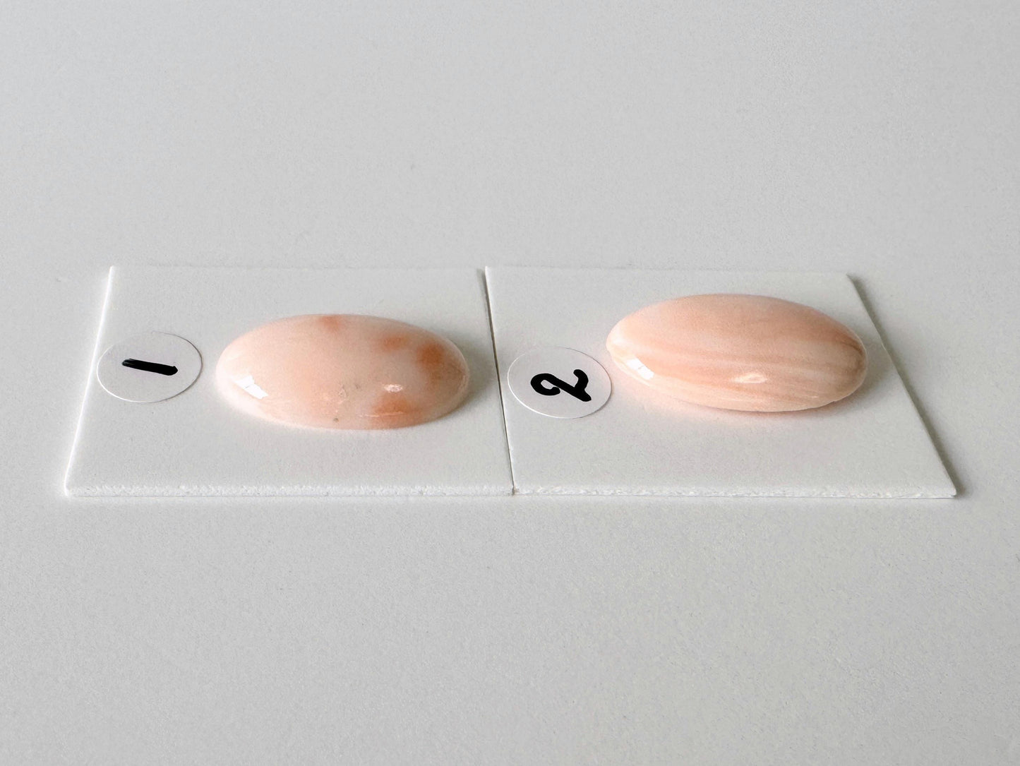 Deep Sea Coral Oval Cabochon: Pink White Natural Gemstone, Genuine Coral, Jewelry Supplies | 19.5x11.3mm, 20.3x12.1mm, Japan Made