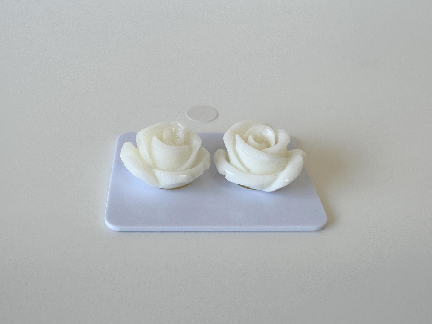 Natural White Coral Rose Loose Pair, 17mm, White Color Rose, Natural Color Coral Rose, Price per Pair, Genuine Precious Coral