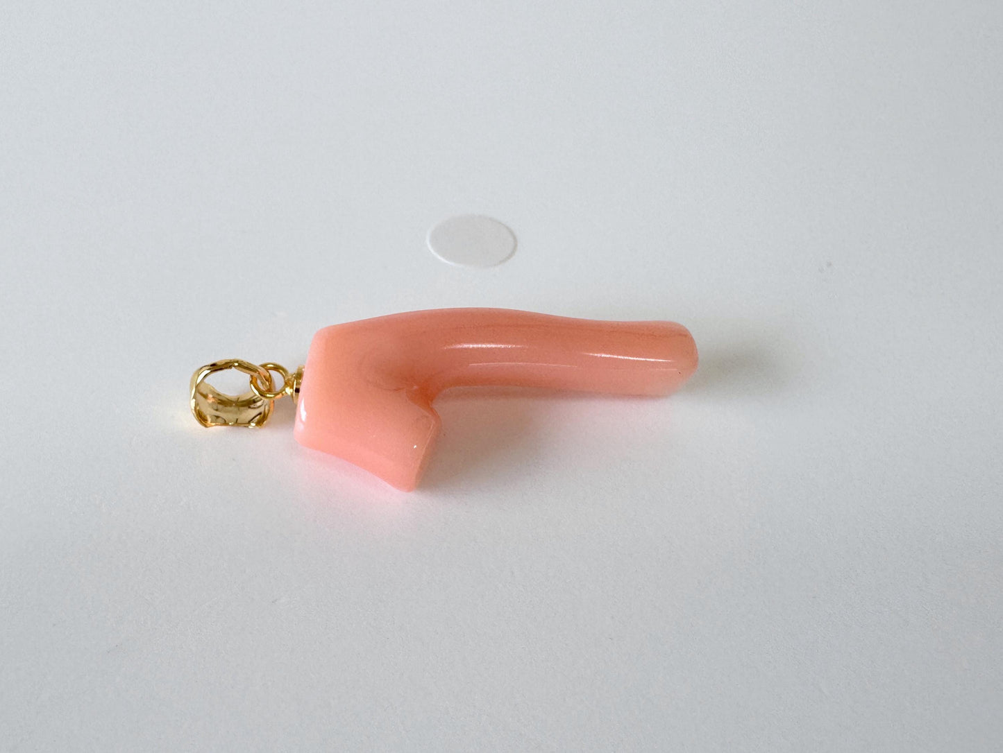 Natural Deep Sea Coral Branch Pendant: Gold-Plated Silver Bail, 28mm