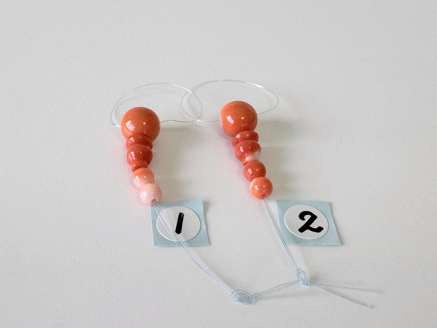 Momo Coral Beads Natural Guru, Three Hole T Beads & Cone, Orange Hue (7.6-7.9mm Diameter, Genuine Coral, Jewelry Crafting)