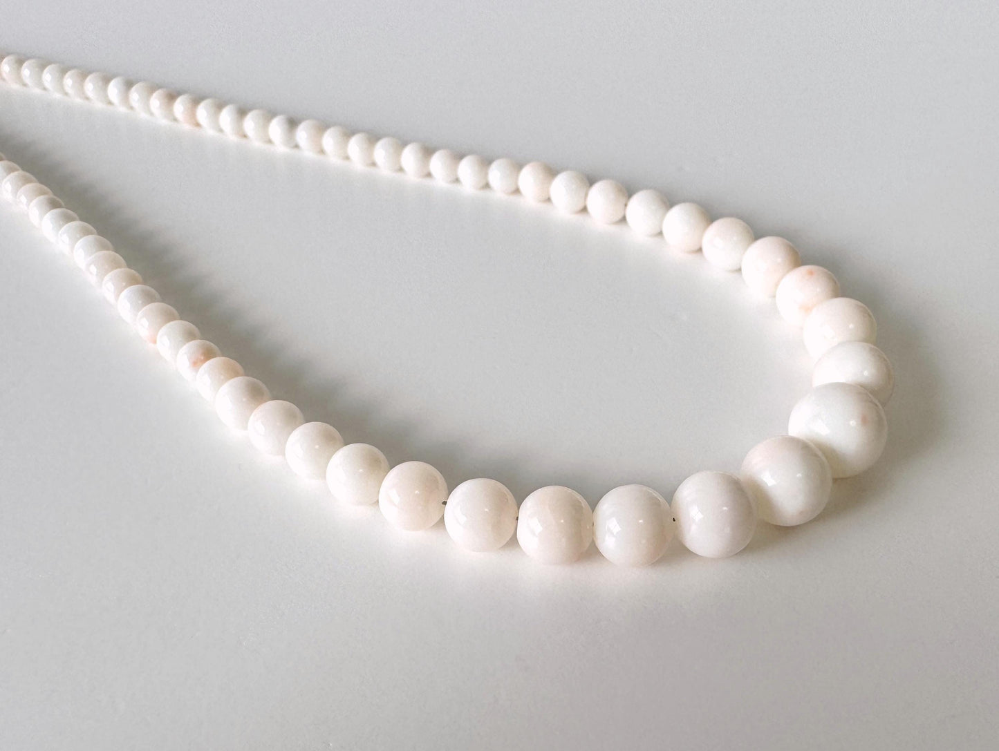 Natural Coral Strand Beads: Midway Deep Sea White/Very Slightly Light Pink, 3.7-9.3mm, 16in, Jewelry Making Supplies | Organic Gemstone