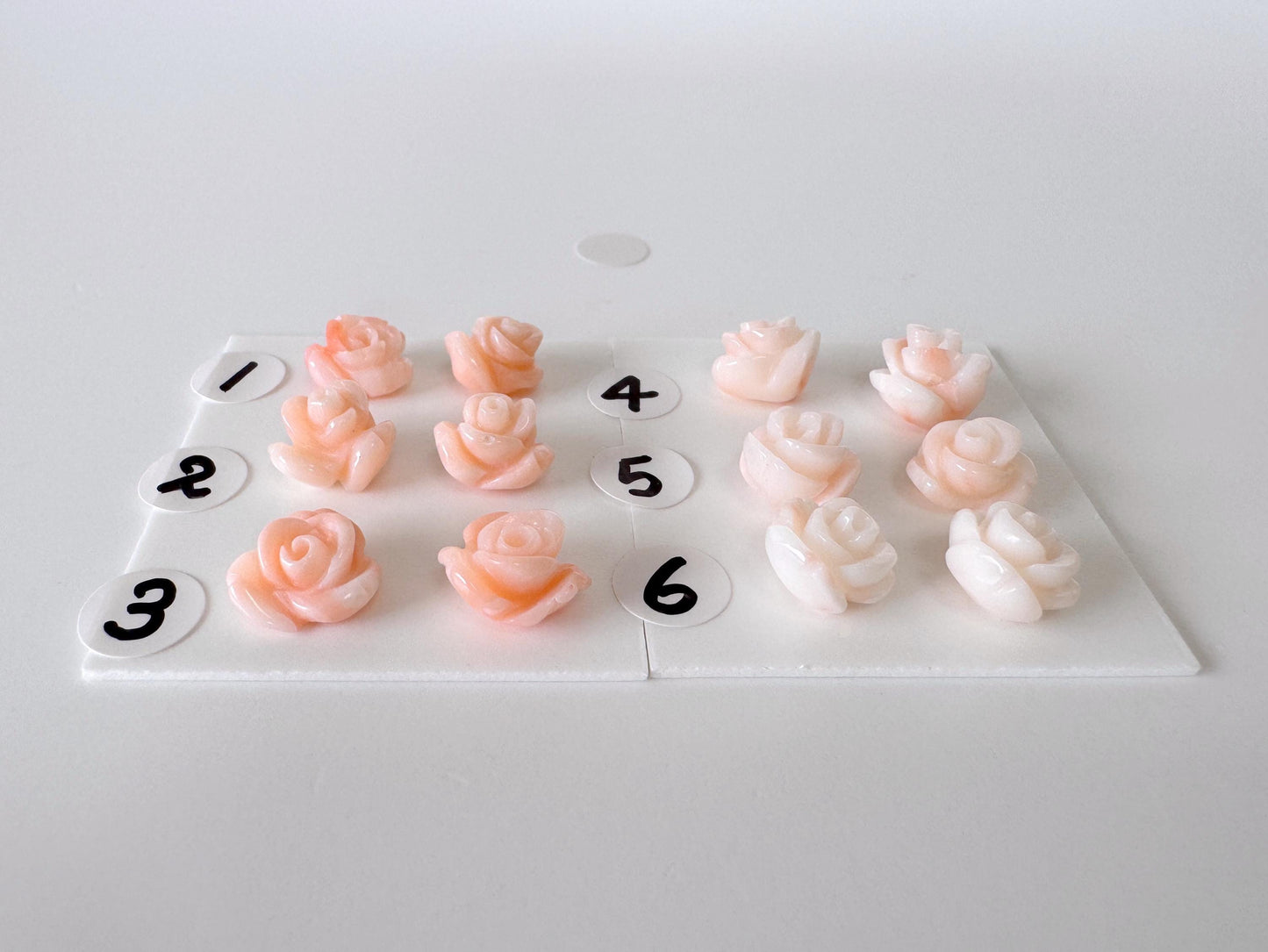 Deep Sea Coral Rose Carvings 9-10mm: Pink Coral Jewelry Making Pair