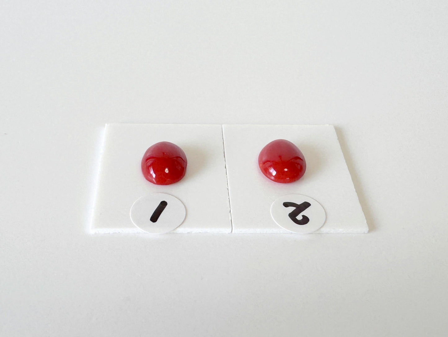 Japanese Red Coral Cabochon Oval Gemstone, Oxblood Hue (9.1x7.2mm, 9.4x7.5mm, Natural Loose Stone, Jewelry Supplies)