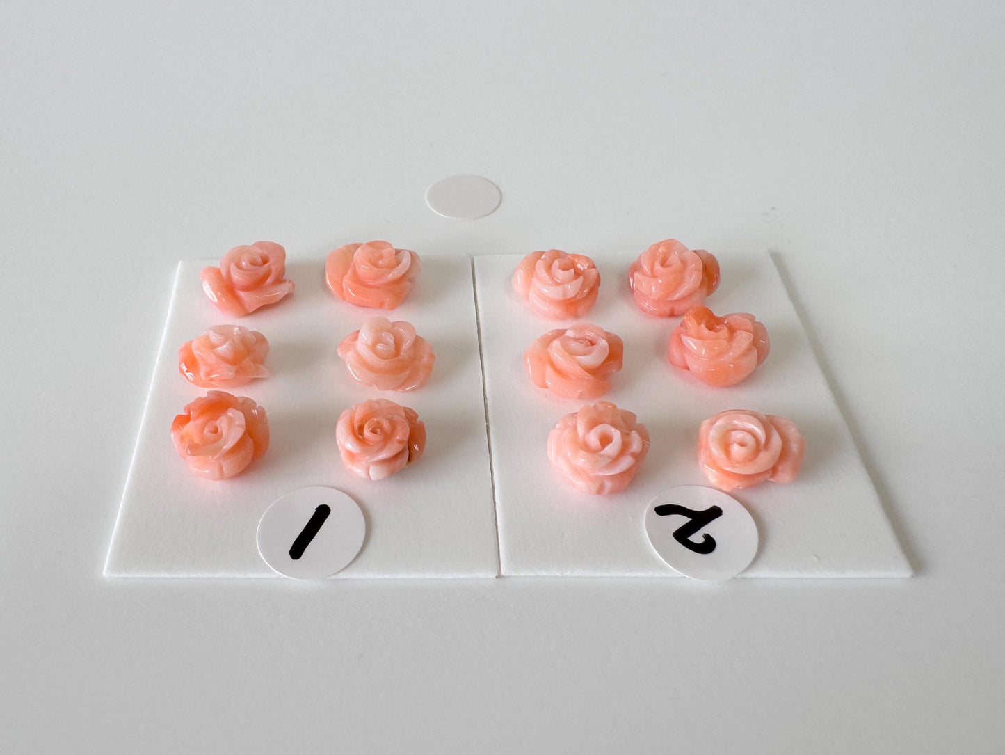 Pink Coral Rose Carvings Set: Deep Sea Jewelry Making (6pcs, 6.5-8.7mm), Value priced for reason