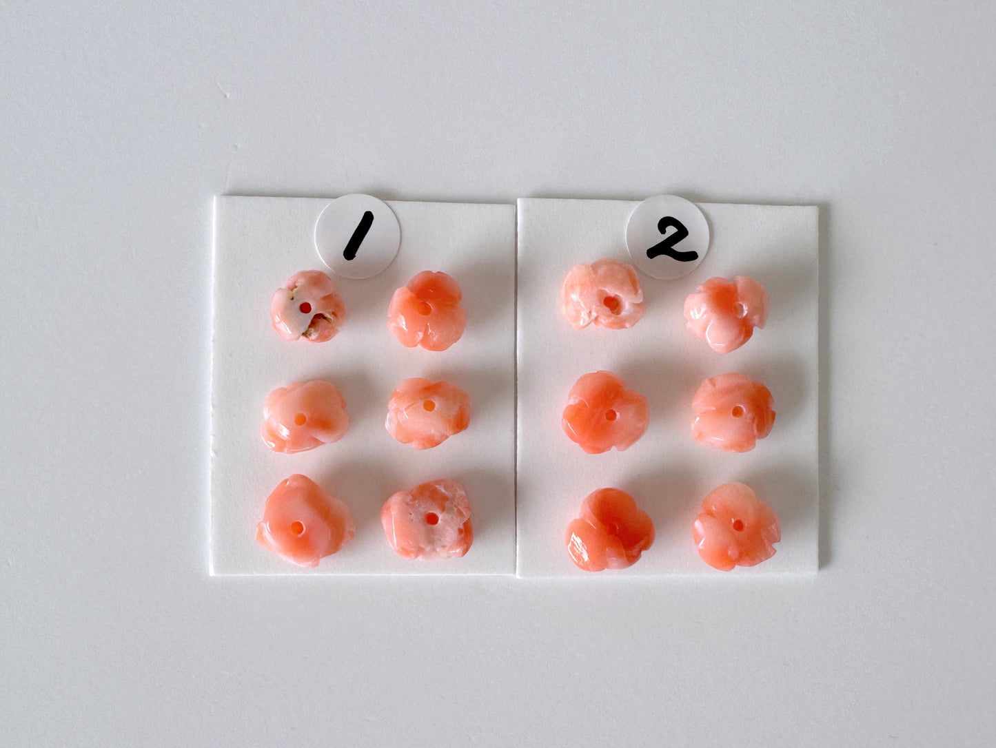 Pink Coral Rose Carvings Set: Deep Sea Jewelry Making (6pcs, 6.5-8.7mm), Value priced for reason