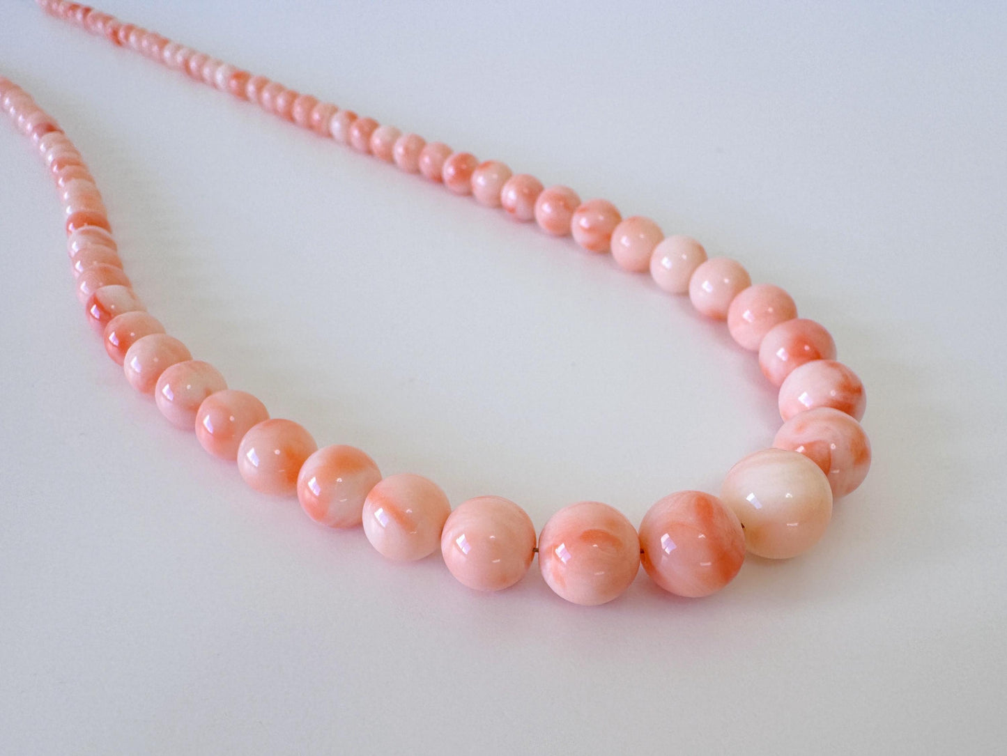 Natural Coral Beads – Deep Sea Coral Bead Strand, Pink Orange, 3.8-9.5mm Round, 42cm Jewelry Supplies