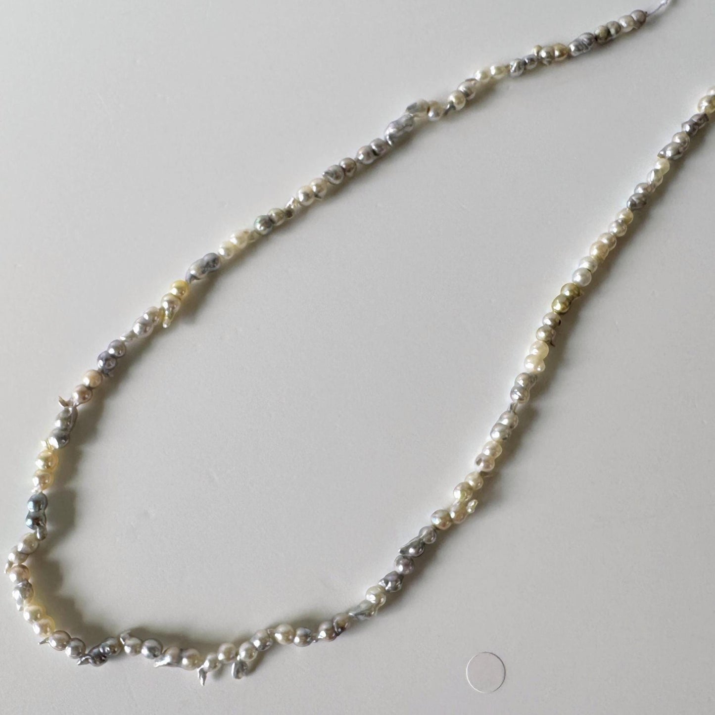 Japanese Akoya Pearl Twin Beads: Natural Blue Silver, 3x6-4x8mm, Cultured Saltwater Pearls | Full Strand 40cm, Genuine Jewelry Supplies