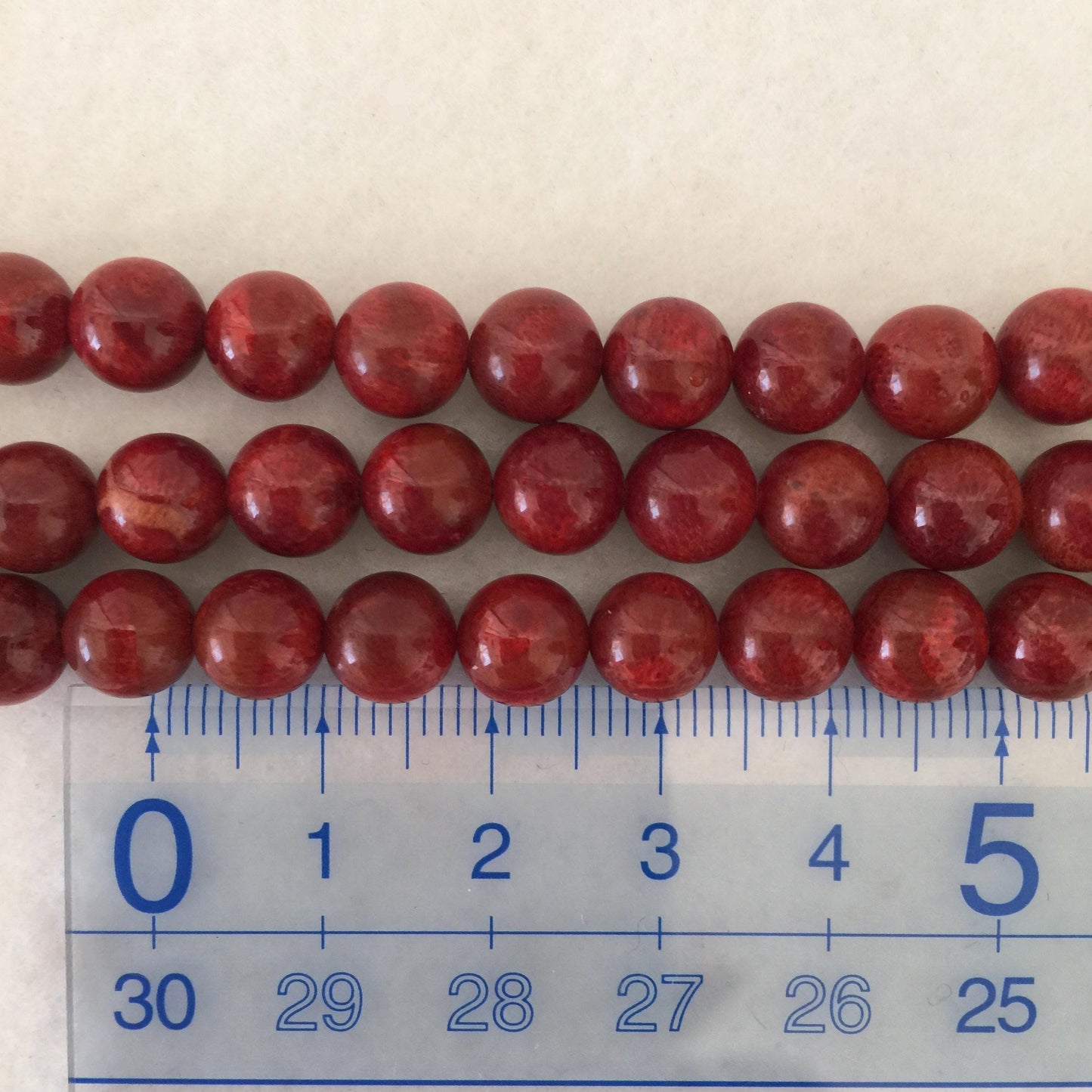 Natural sponge coral 7.5mm strands, Very deep red color, 15.7inches, 40cm, Apple coral strands, Price per strand