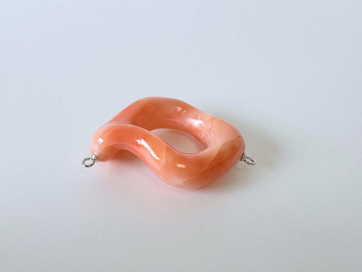 Deep Sea Coral Branch with Up-Eye Pin: Natural Pink Orange  - Unique Shape, Genuine Coral, For Jewelry Making
