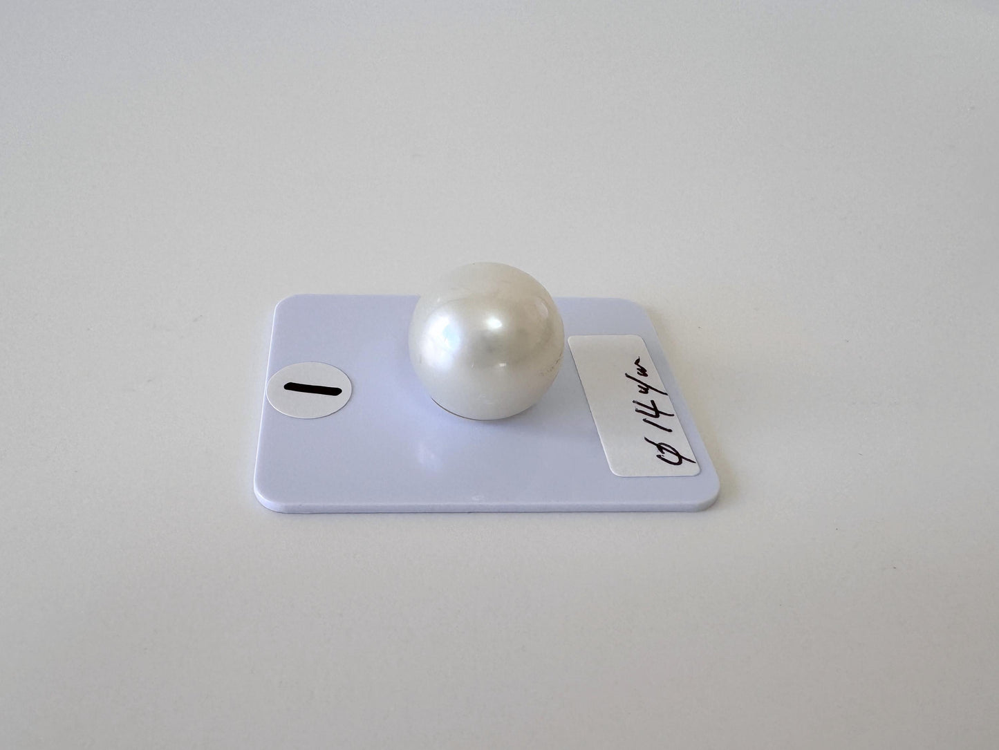 South Sea Pearl Cultured 14mm - Natural White Half Drilled Near Round Loose Gemstone
