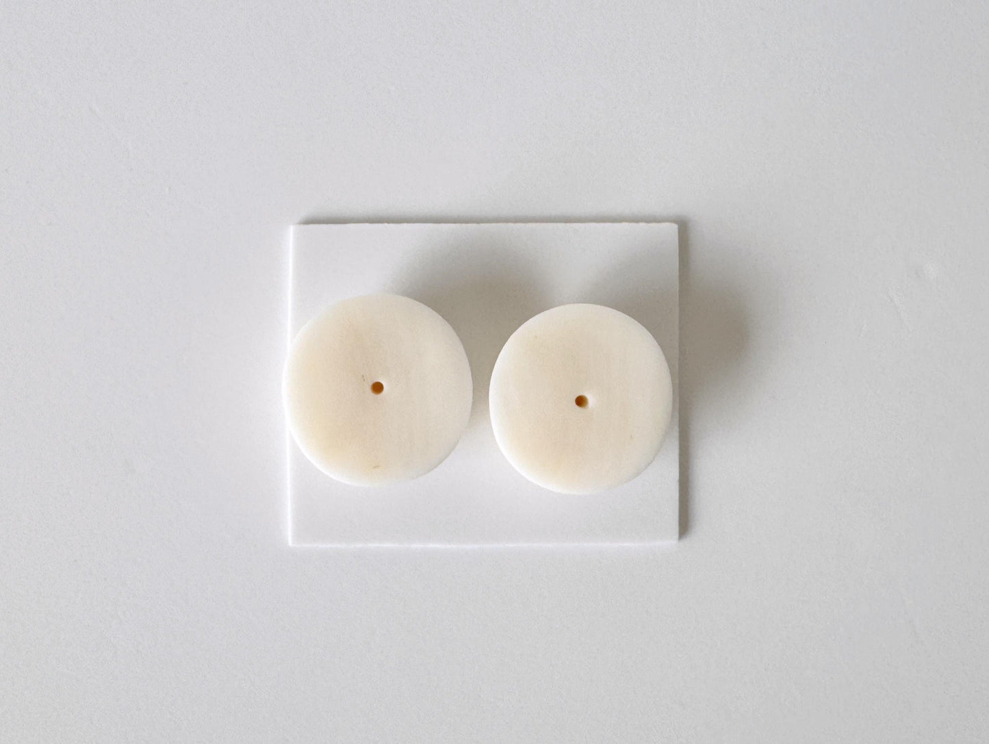 Natural White Coral Round Cabochon Pair: 17mm Diameter, Deep Sea Origin | Real Coral, Half-Drilled, Jewelry Making Supplies