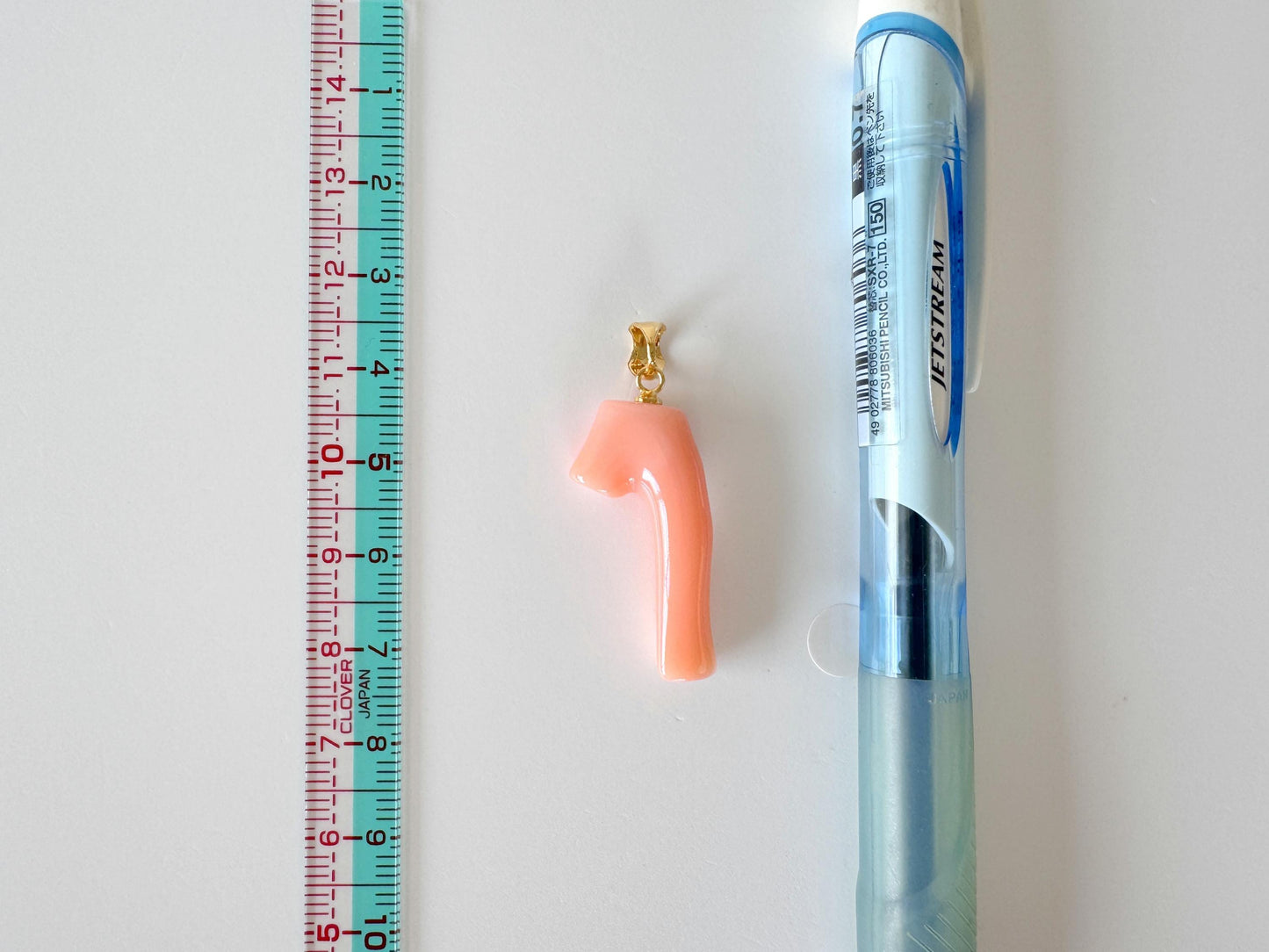 Natural Deep Sea Coral Branch Pendant: Gold-Plated Silver Bail, 28mm